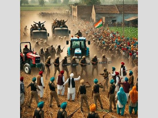 Breaking: Farmers clashed with police in Kot Dunnewala village in Bathinda; lathi charge, tear gas and water cannons used