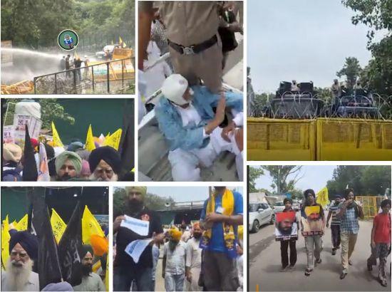 Breaking: Tense situation at Chandigarh-Mohali border as police use water cannons, tear gas on protesters