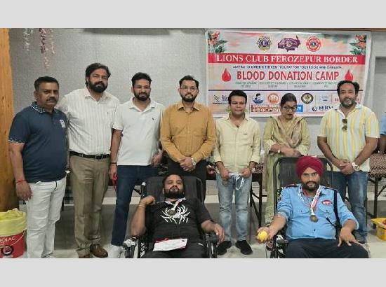 ​​​​​​​Blood Flows for a Cause: Lions Club Ferozepur Border's Camp sees 56 Units donated