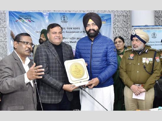 Transport Minister Laljit Singh Bhullar honours Ferozepur’s Mayank Foundation for Road Safety Excellence  