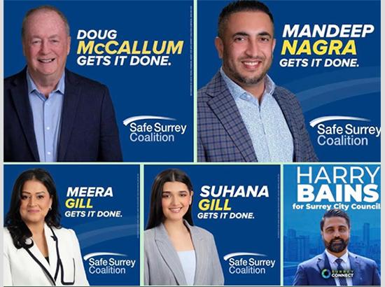 Surrey City Council Elections: Ms Meera Gill Among Four Punjabi-Origin Candidates Elected; Doug McCallum Returns as Mayor