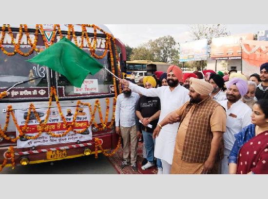 Transport Minister Bhullar launches direct bus service from Ferozepur to Dera Beas to ease commuter travel