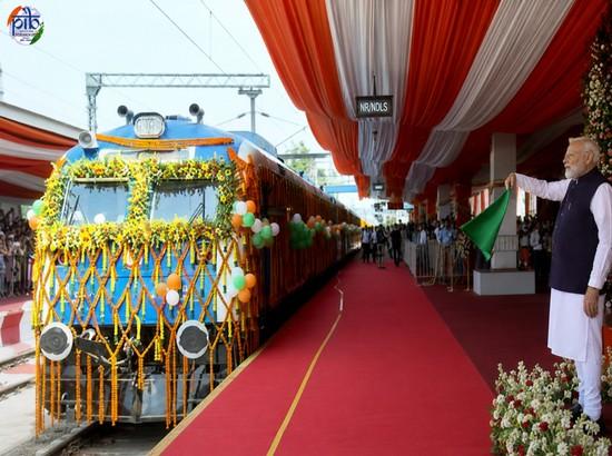 PM Modi flags off India's first hydrogen-powered train from Haryana's Jind
