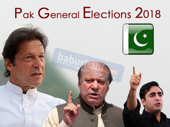 Pak Polls : Imran Khan's PTI -107 ,PML-N-70 , PPP -39 , Others-51 ( 11.50 pm IST )