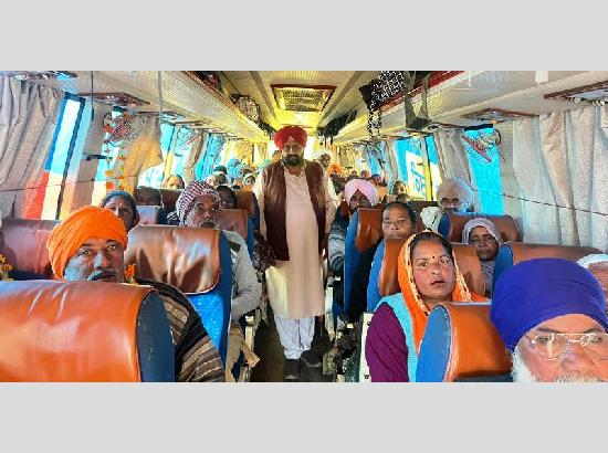 “Mukhya Mantri Tirath Yatra Yojana” : MLA Bhullar flags off 4th pilgrimage bus to Amritsar