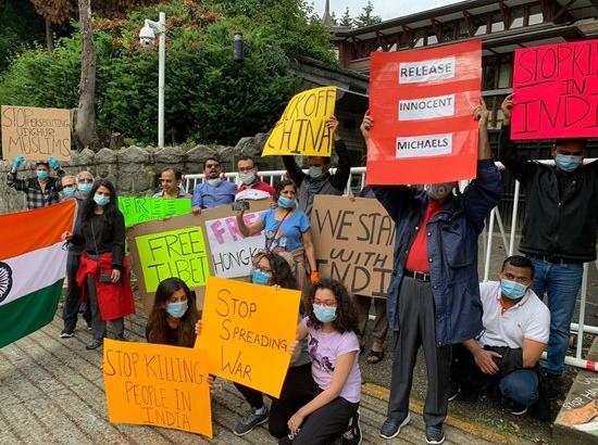 Vancouver : Protests held outside Chinese consulate over China’s occupation of Indian territory, killing of soldiers