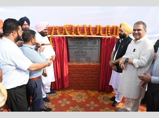 Cabinet Minister Mundian, MP Arora and MLA Sangowal lay foundation stone for upgrading road along with Sidhwan Canal