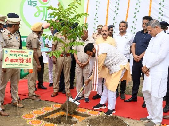 Haryana CM Saini plants saplings under ‘Ek Ped Maa Ke Naam’ campaign