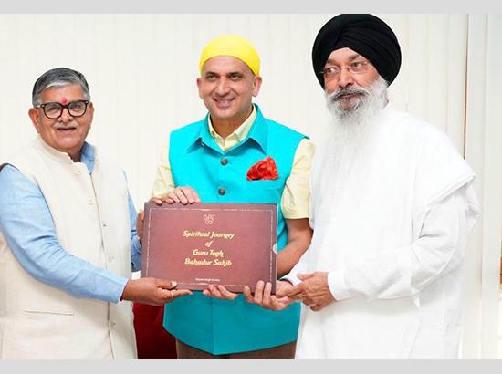 Governor Punjab releases book titled “Spiritual Journey of Guru Tegh Bahadur Sahib” authored by Harpreet Sandhu 