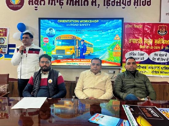 School bus drivers trained at Road Safety Workshop jointly by Transport Dept-Mayank Foundation