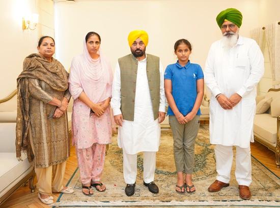 Punjab CM Mann meets family of deceased Kabaddi player Gurjit Singh Toot, announces Govt job for his wife