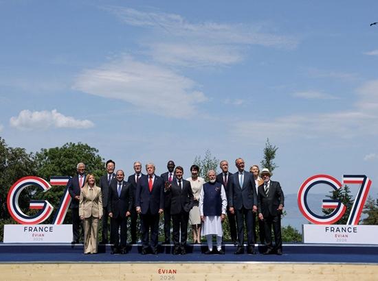 PM Modi joins world leaders for traditional G7 group photograph at Évian-les-Bains